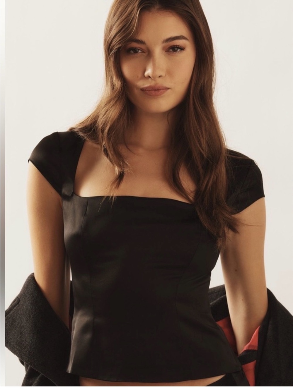 New Cora Linen Top in Black